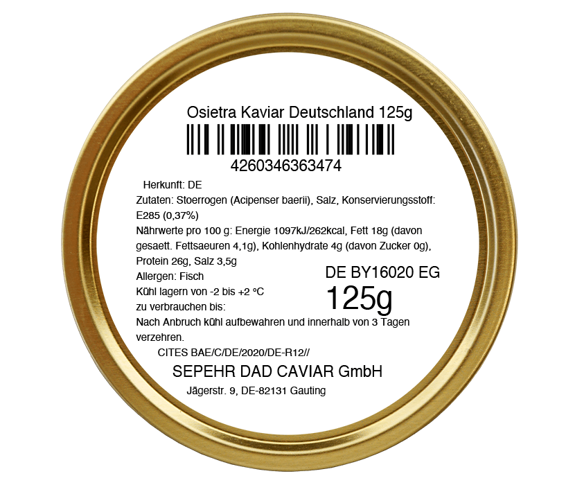 Caviar Dose hinten Etikett